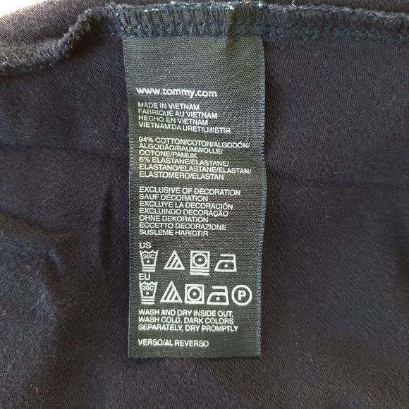 Tommy Hilfiger Navy Blue Shirt Sleeve Fitted Collar 3/4 Button Polo Shirt Sz L - Picture 6 of 10